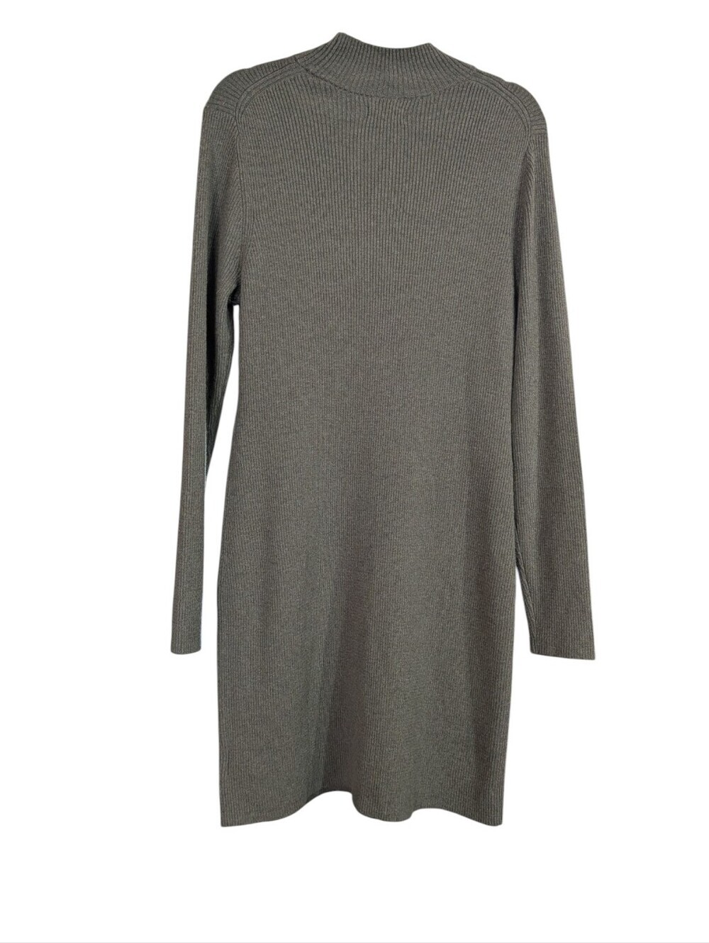 GAP Olive Green Ribbed Sweater Dress XL Mock Neck Merino Wool Blend NWT - Picture 5 of 9